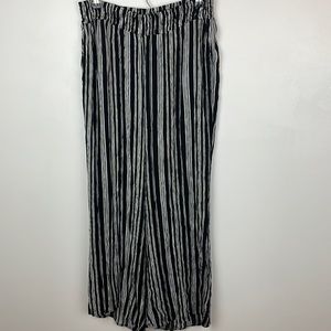 Women’s Catherines 100% Rayon Palazzo Pant Striped Black/White Size 0X 14/16W